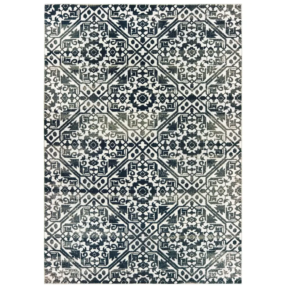 Bowen 5506E Navy/ Ivory Indoor Area Rug - 9'10