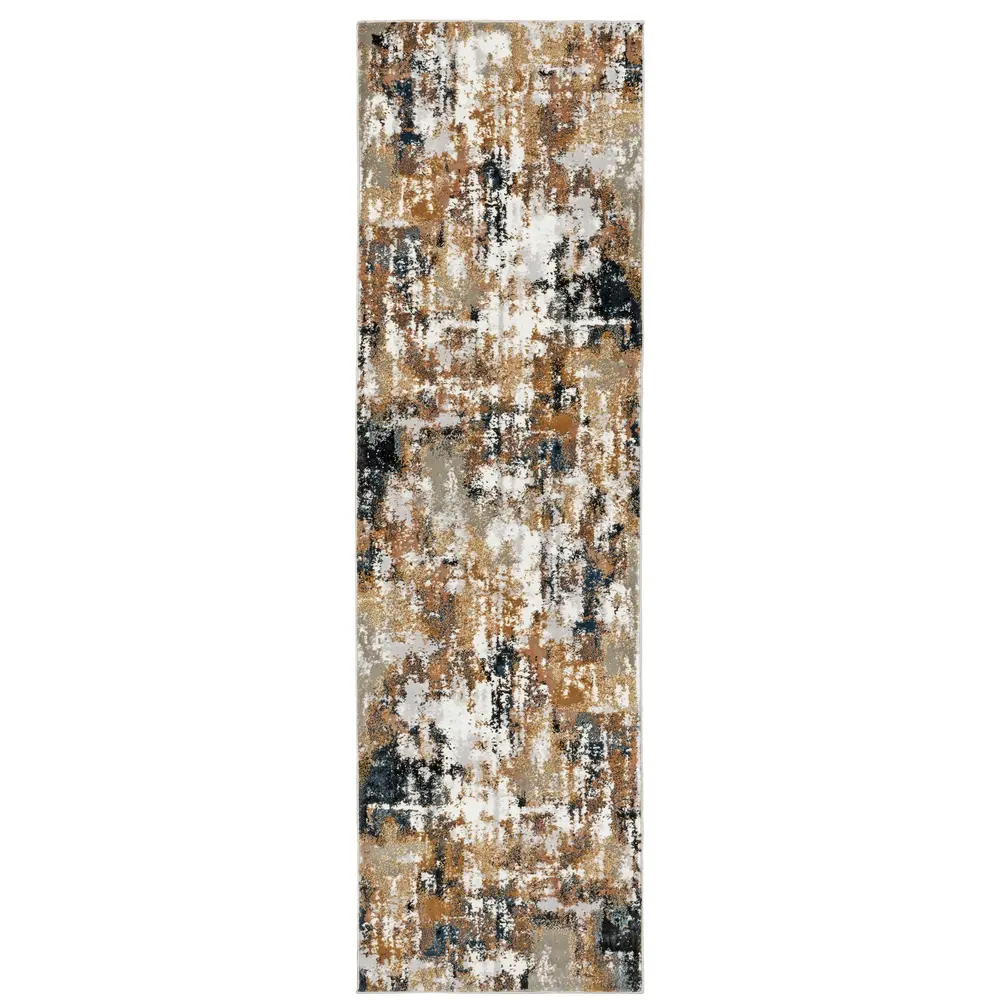 Bowen 4928X Grey/ Gold Indoor Area Rug - 2'3