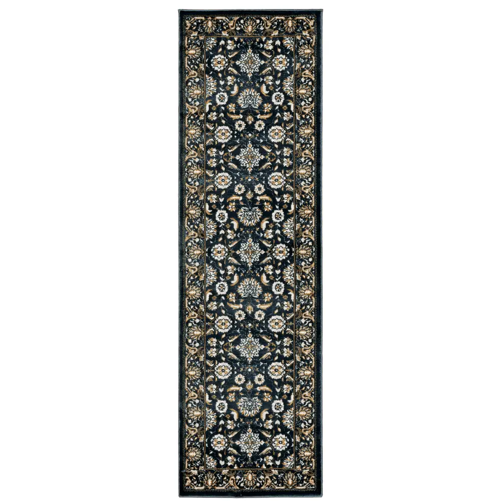 Bowen 534L2 Navy/ Gold Indoor Area Rug - 2'3