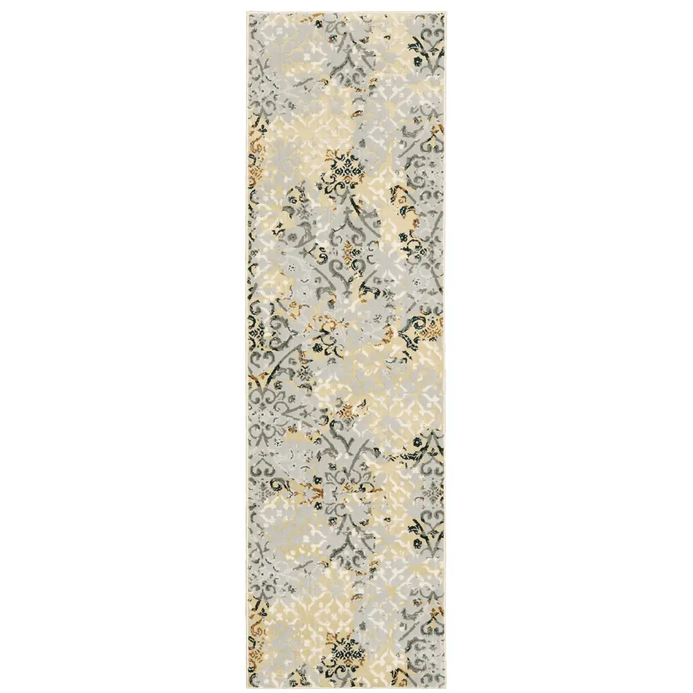 Bowen 108W2 Grey/ Gold Indoor Area Rug - 2'3
