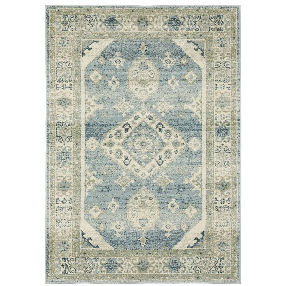 Branson BR03A Blue/ Grey Indoor Area Rug - 5'3