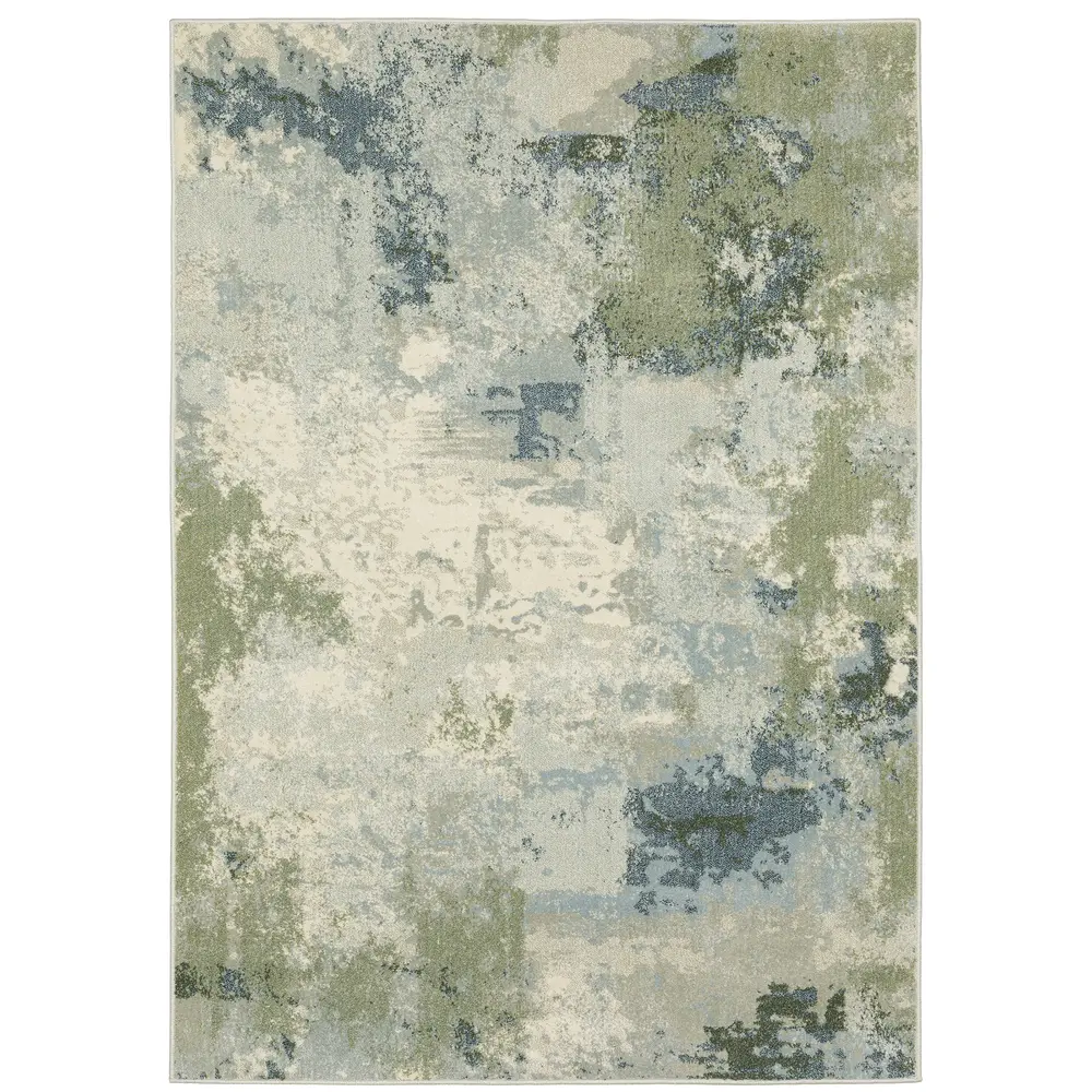 Branson BR08A Blue/ Green Indoor Area Rug - 5'3