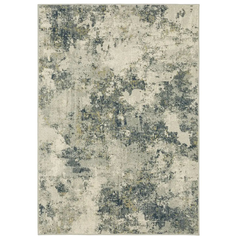 Branson BR12A Beige/ Teal Indoor Area Rug - 7'10