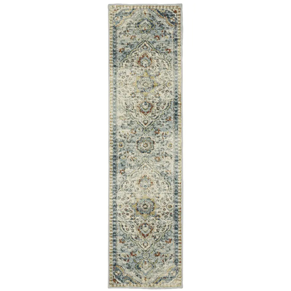 Branson BR01A Blue/ Multi Indoor Area Rug - 1'10
