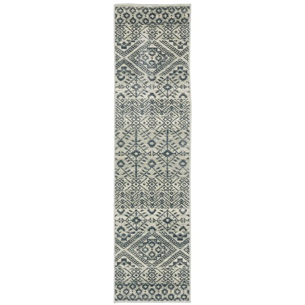 Branson BR02A Blue/ Beige Indoor Area Rug - 1'10