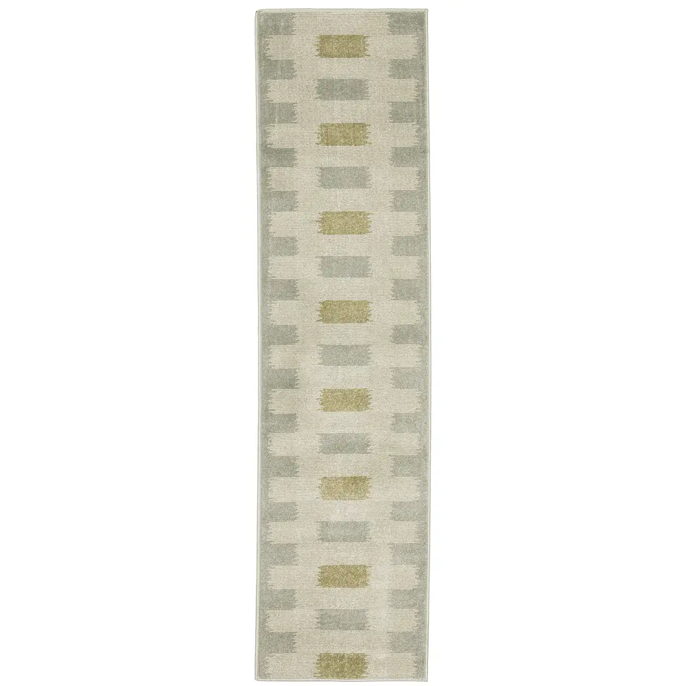 Branson BR09A Beige/ Grey Indoor Area Rug - 1'10