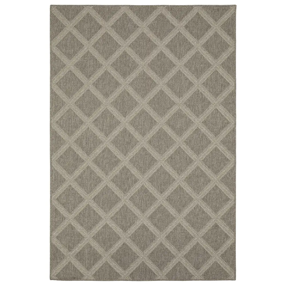 Caicos CA02N Grey/ Light Grey Indoor/Outdoor Area Rug - 3'3