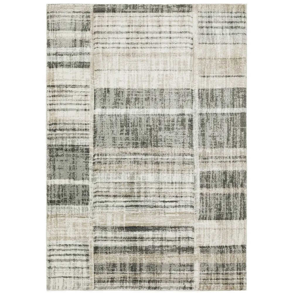Cambria 055X2 Tan/ Charcoal Indoor Area Rug - 3'3