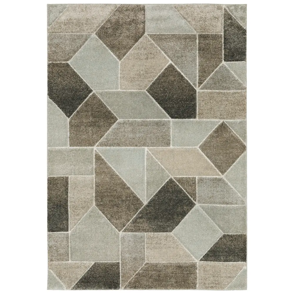 Cambria 004L2 Grey/ Brown Indoor Area Rug - 5'3