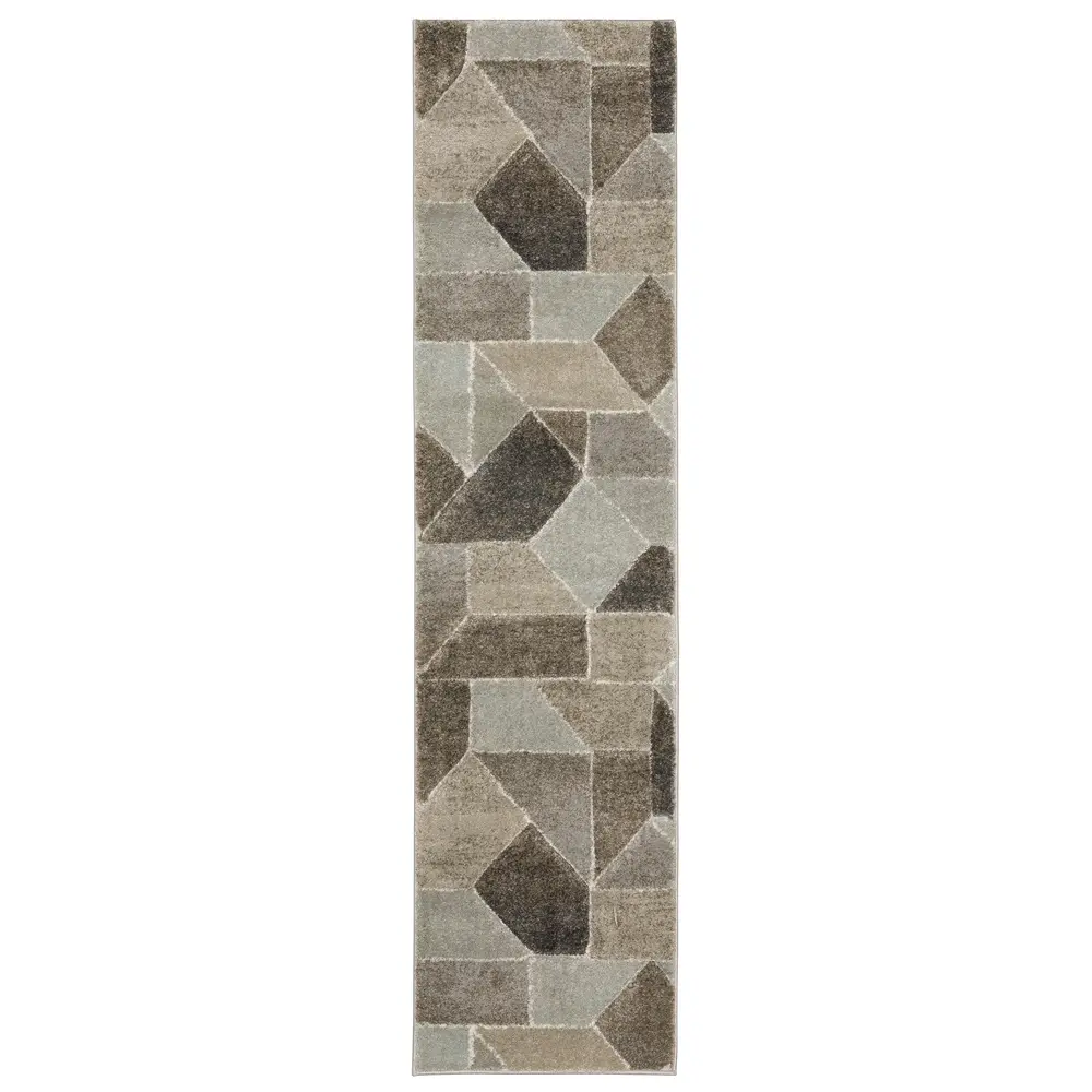 Cambria 004L2 Grey/ Brown Indoor Area Rug - 1'10