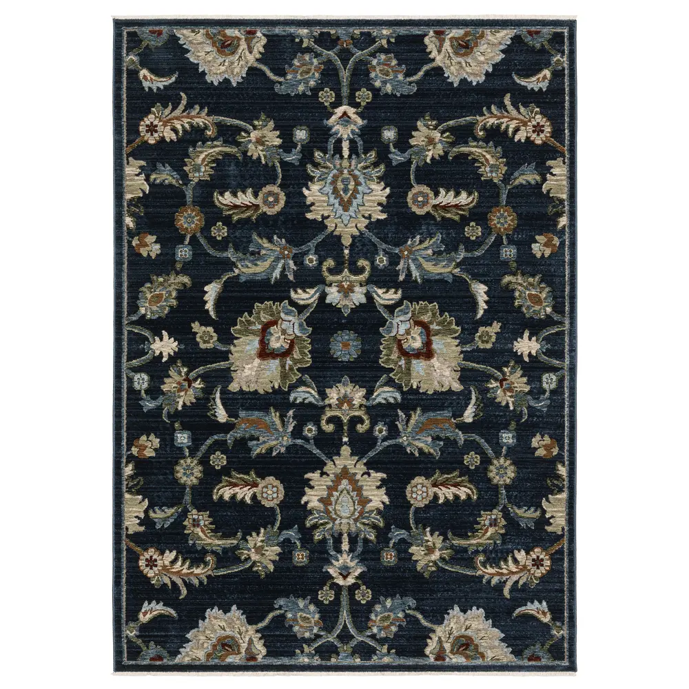 Capella CAP05 Navy Blue/ Multi Indoor Area Rug - 5'3