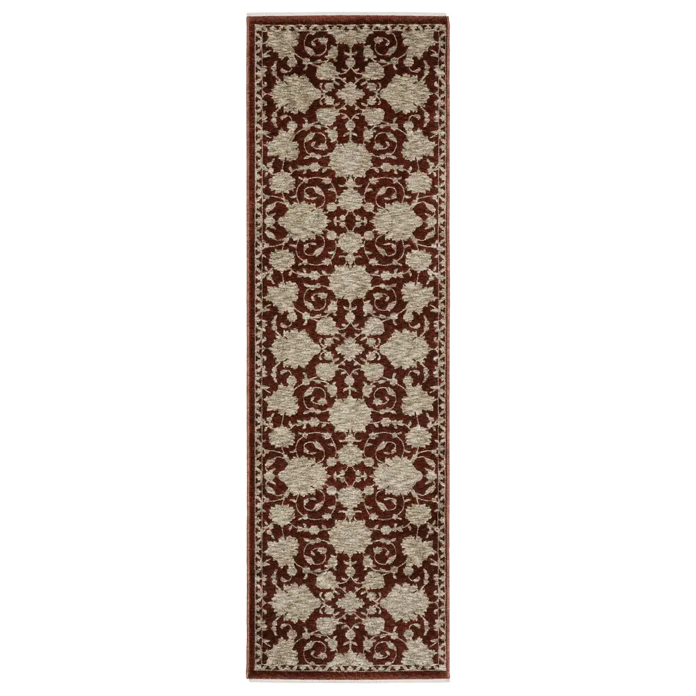 Capella CAP08 Rust Red/ Beige Indoor Area Rug - 2'3