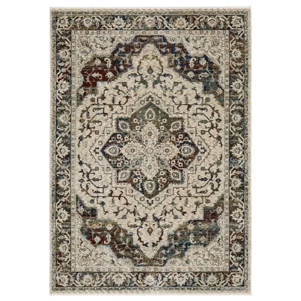 Capella CAP12 Beige/ Multi Indoor Area Rug - 5'3