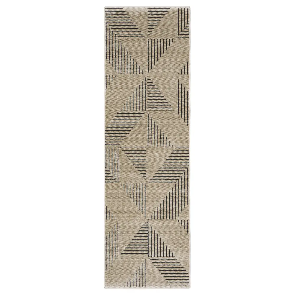 Capella CAP04 Beige/ Deep Navy Indoor Area Rug - 2'3