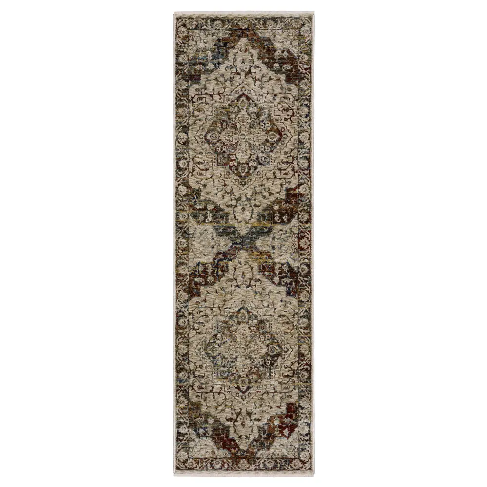 Capella CAP12 Beige/ Multi Indoor Area Rug - 2'3