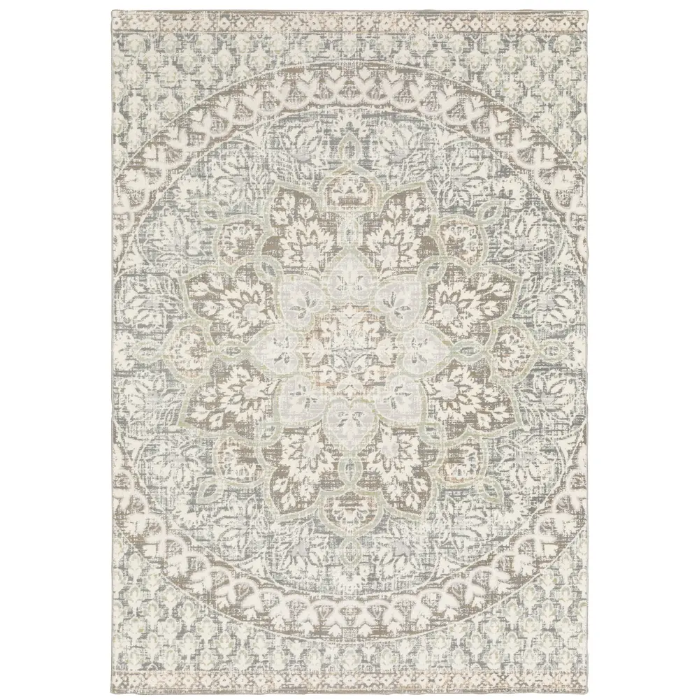 Capistrano 517B1 Ivory/ Grey Indoor Area Rug - 9'10