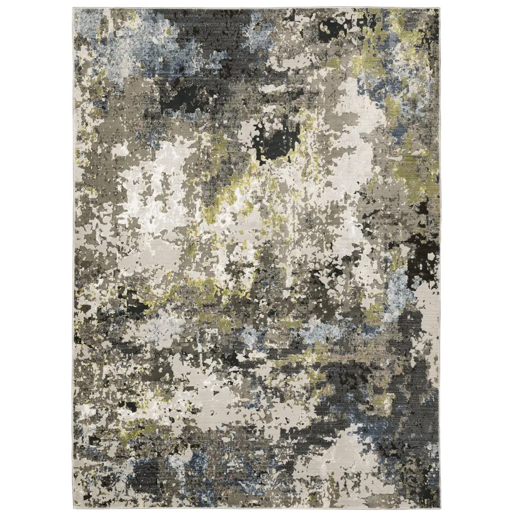 Caravan 502Z8 Grey/ Green Indoor Area Rug - 6'7