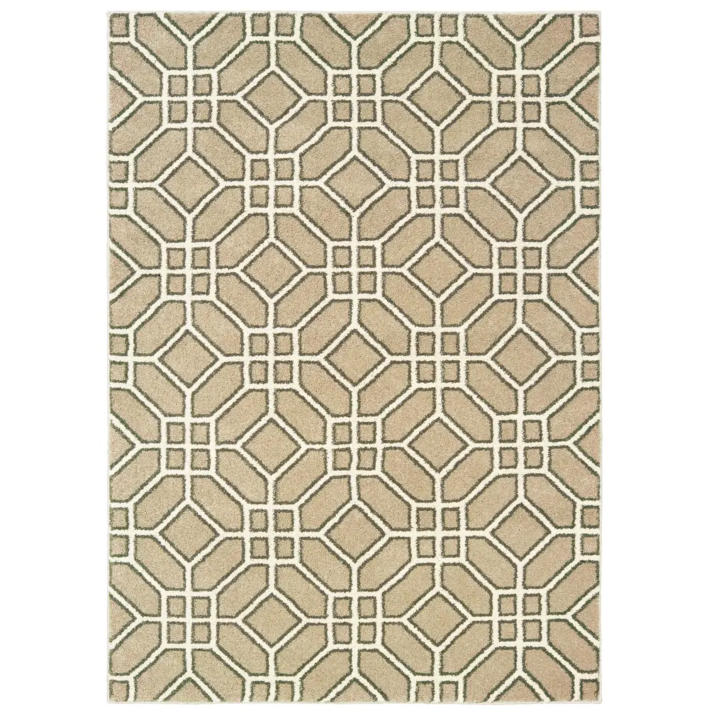 Carson 9669D Sand/ Ivory Indoor Area Rug - 9'10