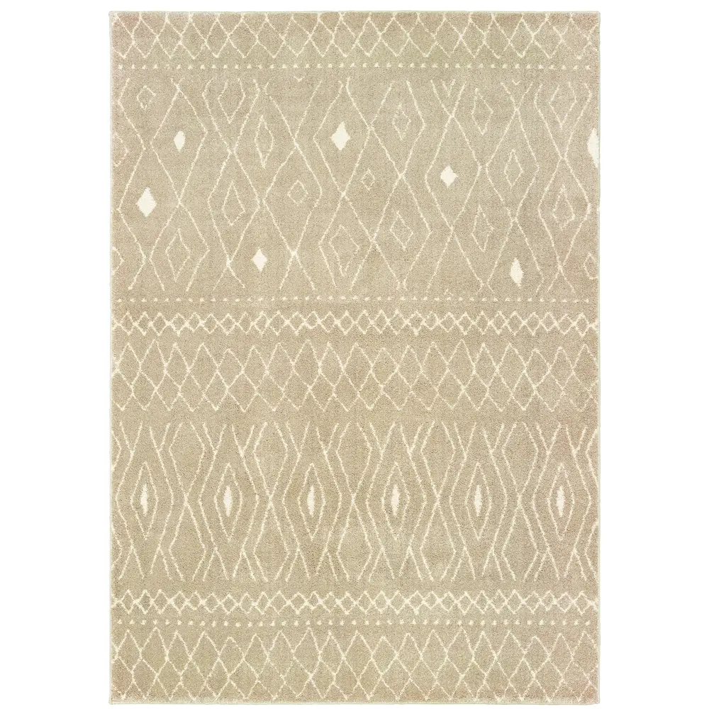 Carson 9665B Sand/ Ivory Indoor Area Rug - 3'10