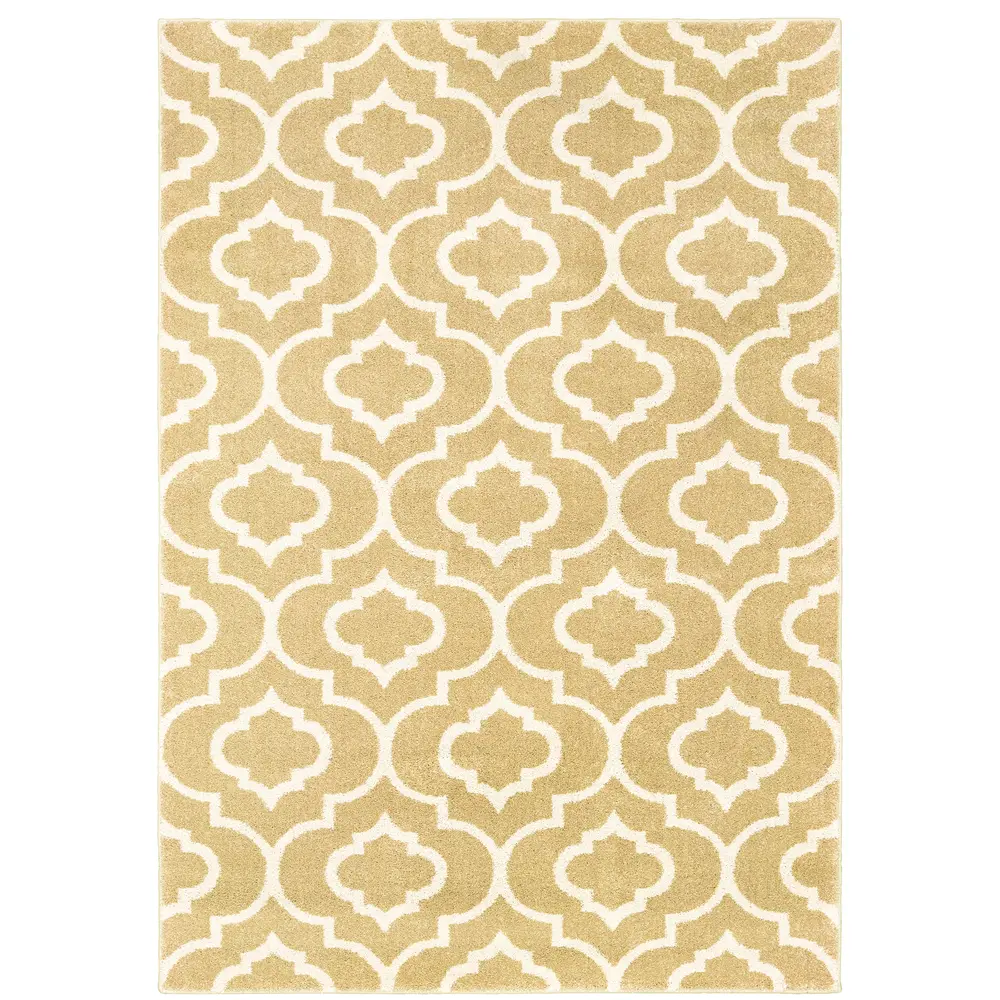 Carson 9672E Gold/ Ivory Indoor Area Rug - 3'10