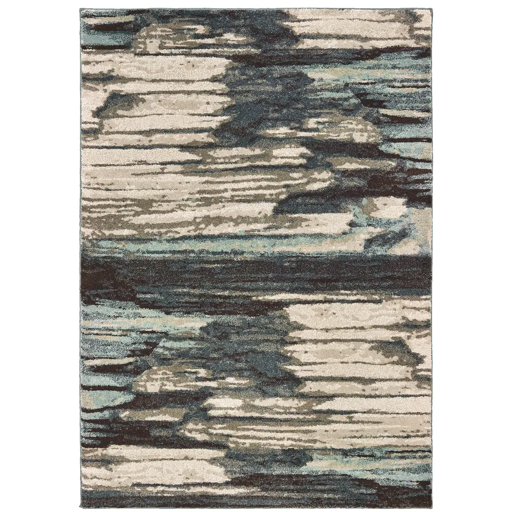 Carson 9675A Blue/ Brown Indoor Area Rug - 3'10