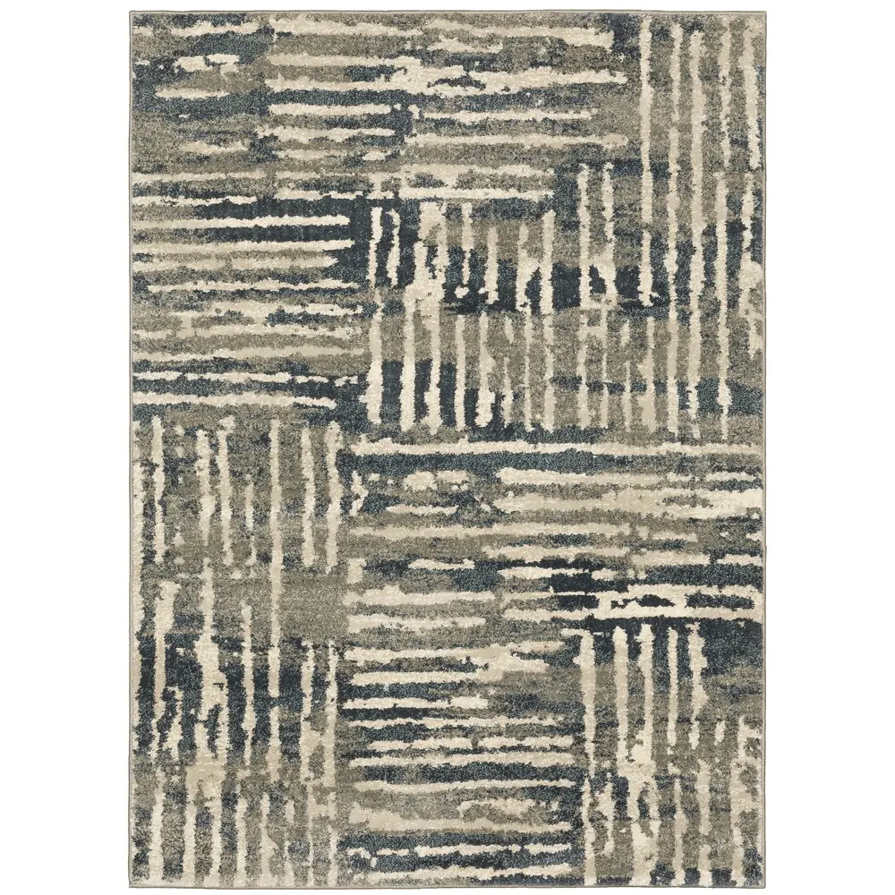 Carson 0745C Blue/ Beige Indoor Area Rug - 6'7