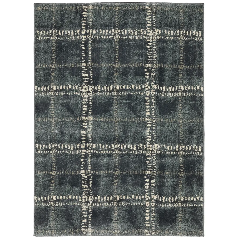 Carson 0746J Blue/ Ivory Indoor Area Rug - 3'10
