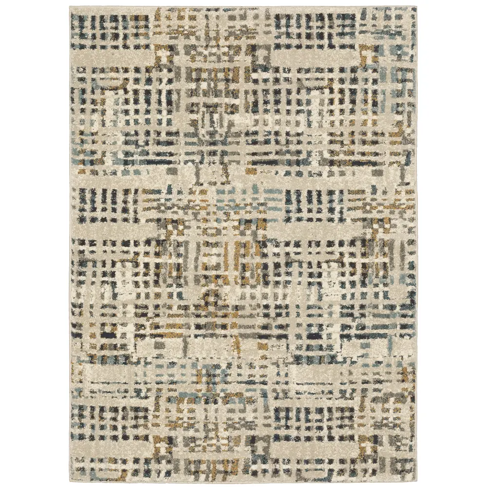 Carson 0748F Beige/ Grey Indoor Area Rug - 3'10