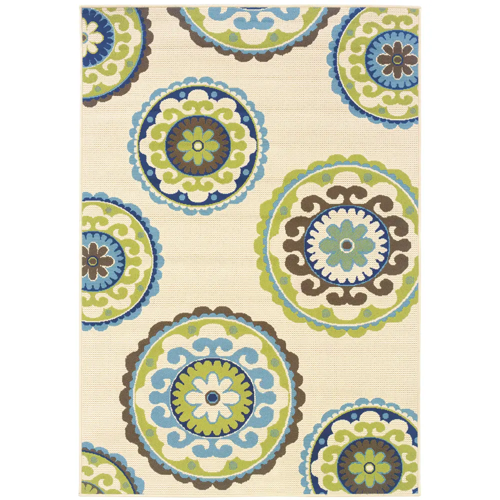 Caspian 859J6 Ivory/ Green Indoor/Outdoor Area Rug - 8'6