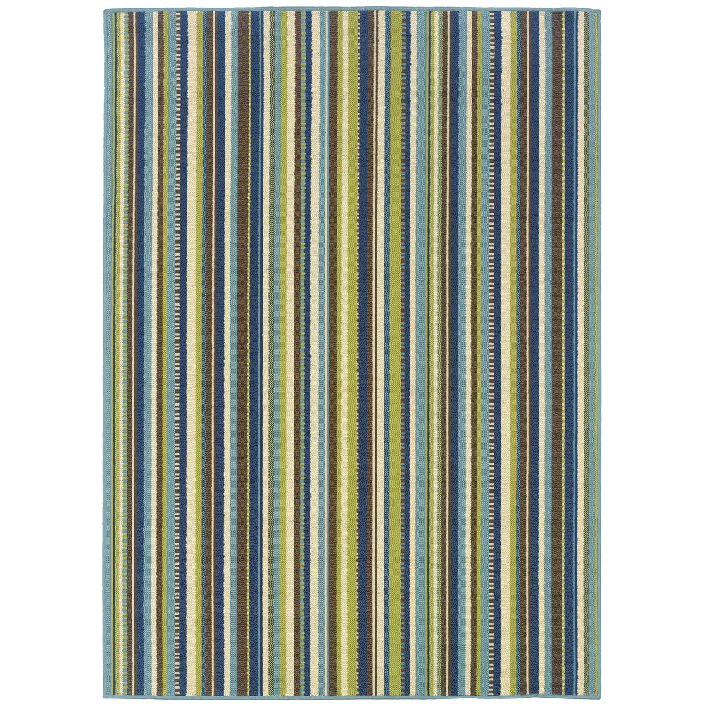 Caspian 1004X Blue/ Brown Indoor/Outdoor Area Rug - 8'6