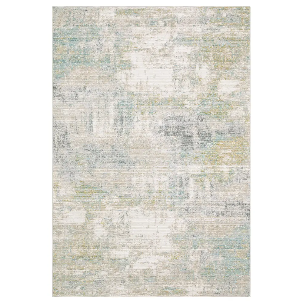 Cavett CAV01 Ivory/ Teal Indoor Area Rug - 9'10