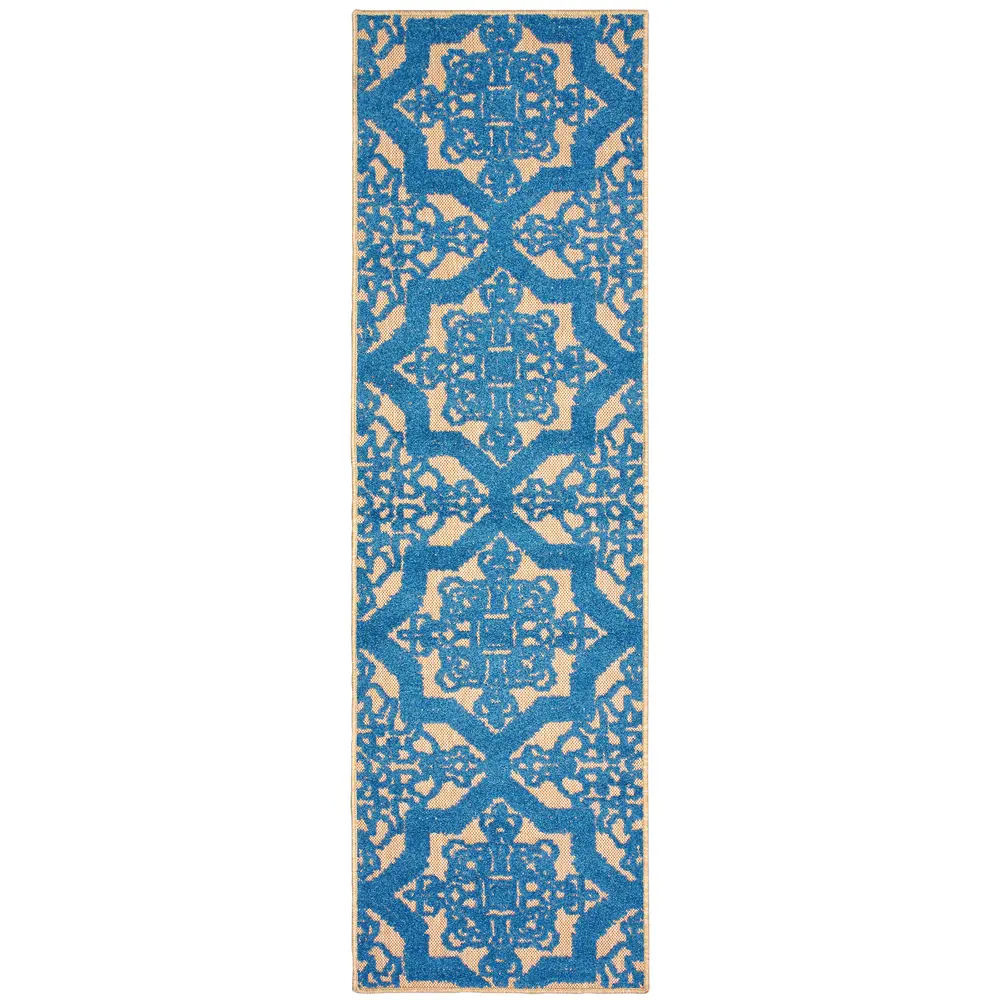Cayman 2541M Sand/ Blue Indoor/Outdoor Area Rug - 2'3
