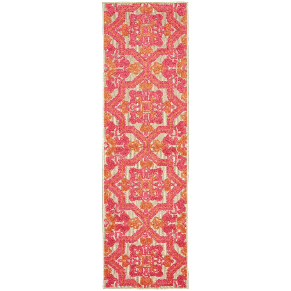 Cayman 2541V Sand/ Pink Indoor/Outdoor Area Rug - 2'3