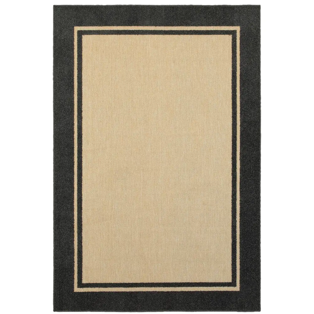 Cayman 5594K Sand/ Charcoal Indoor/Outdoor Area Rug - 6'7