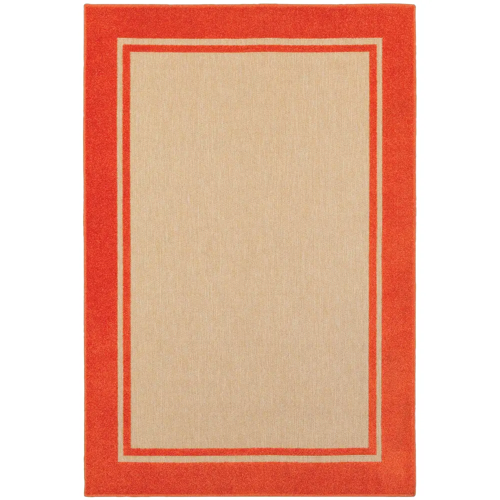 Cayman 5594Q Sand/ Orange Indoor/Outdoor Area Rug - 3'10