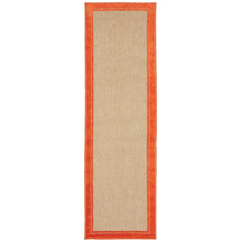 Cayman 5594Q Sand/ Orange Indoor/Outdoor Area Rug - 2'3