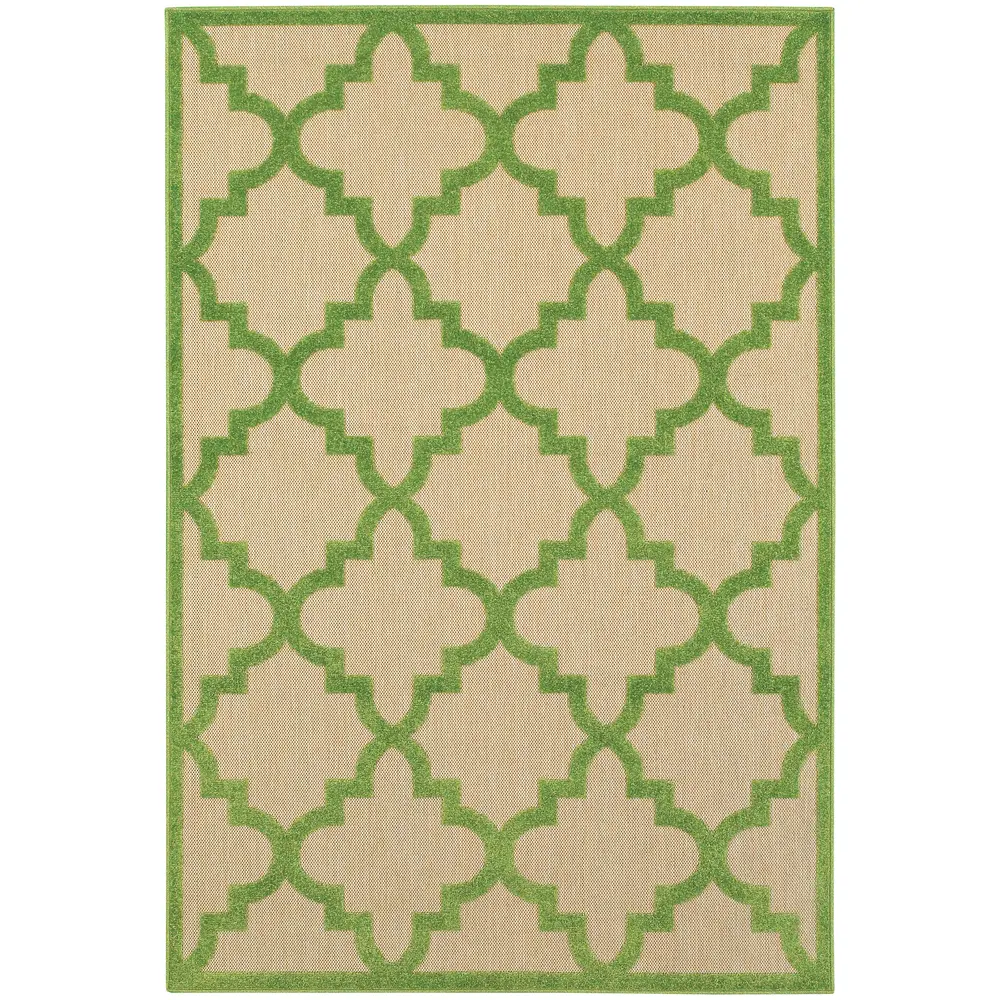 Cayman 660F9 Sand/ Green Indoor/Outdoor Area Rug - 1'10