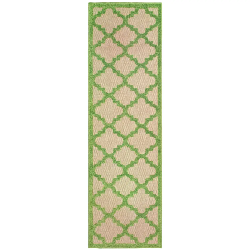 Cayman 660F9 Sand/ Green Indoor/Outdoor Area Rug - 2'3