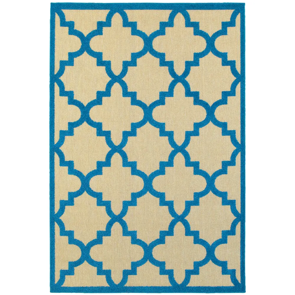 Cayman 660L9 Sand/ Blue Indoor/Outdoor Area Rug - 9'10