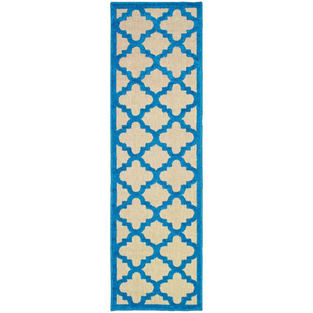 Cayman 660L9 Sand/ Blue Indoor/Outdoor Area Rug - 2'3