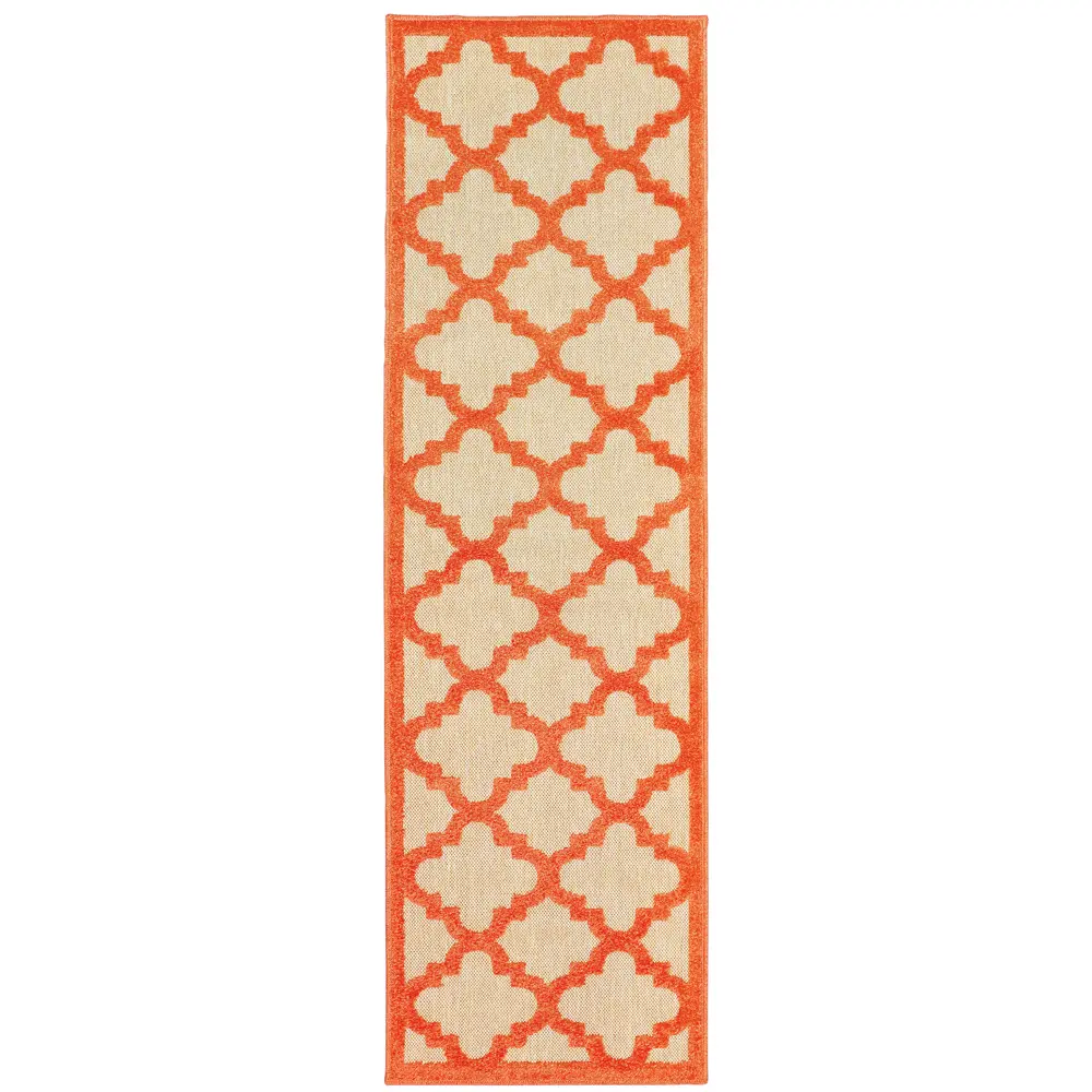 Cayman 660O9 Sand/ Orange Indoor/Outdoor Area Rug - 2'3