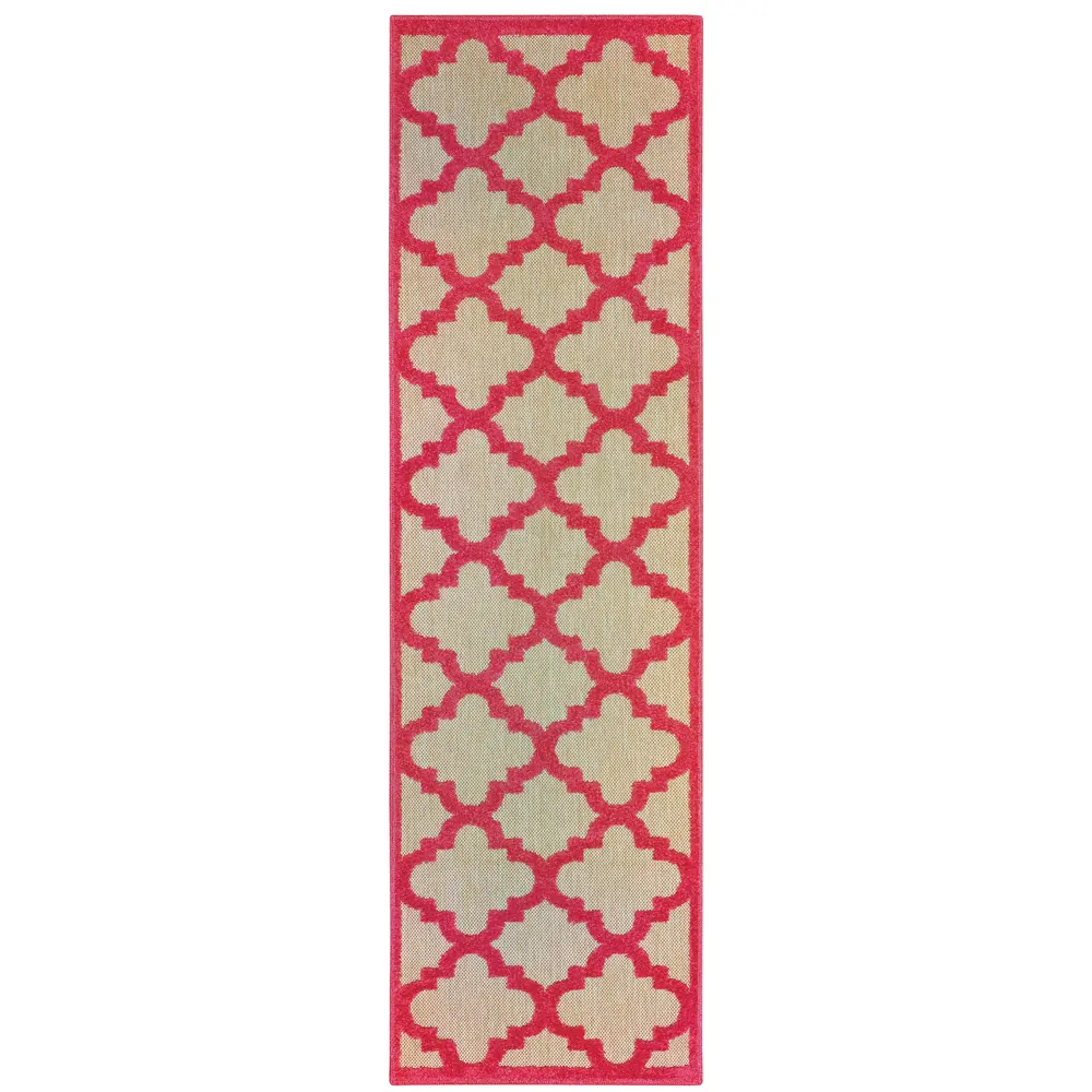 Cayman 660P9 Sand/ Pink Indoor/Outdoor Area Rug - 2'3