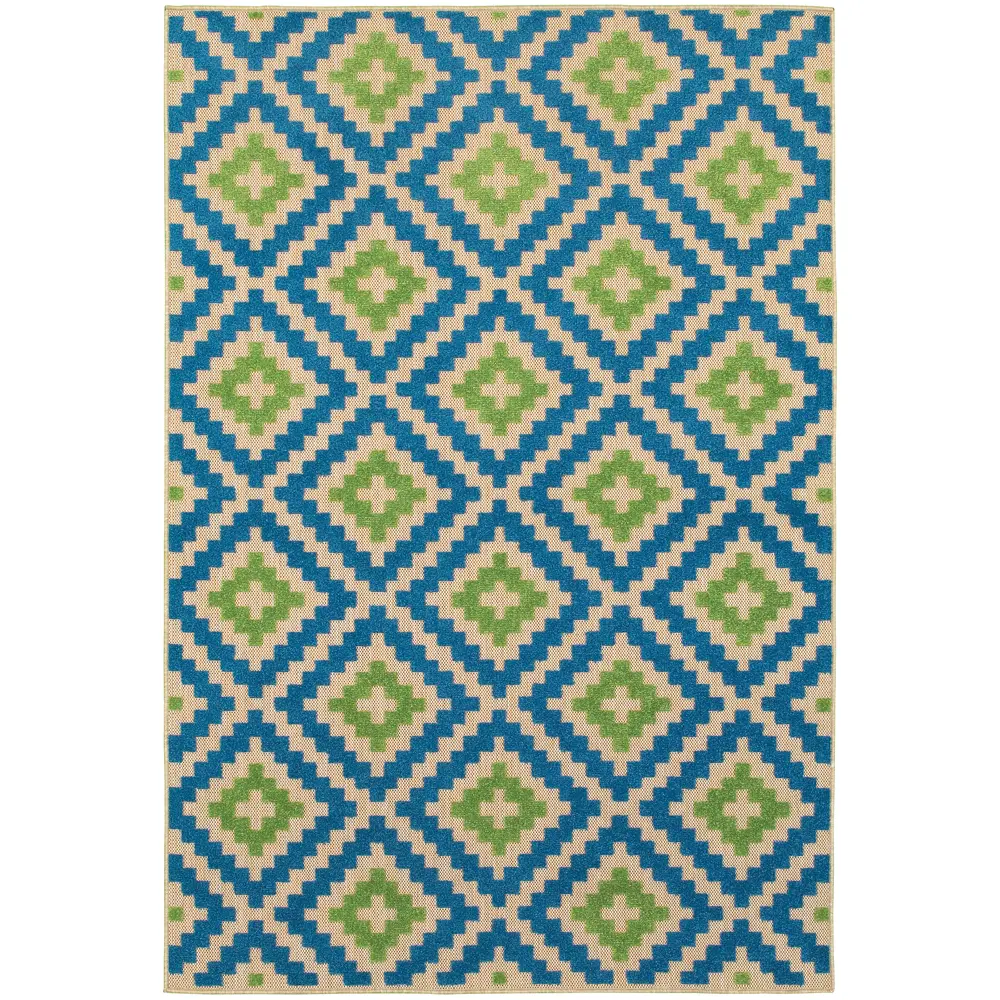 Cayman 2063Z Blue/ Green Indoor/Outdoor Area Rug - 9'10