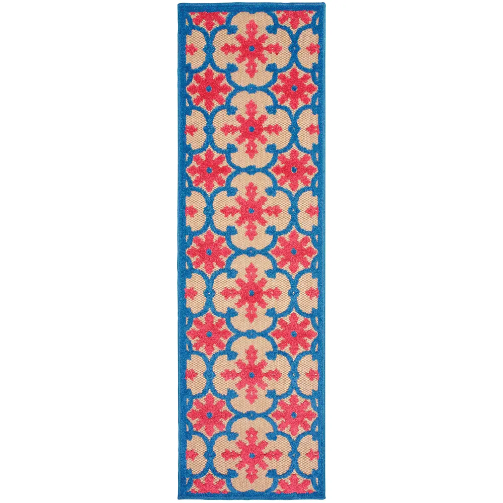 Cayman 190L9 Pink/ Blue Indoor/Outdoor Area Rug - 2'3