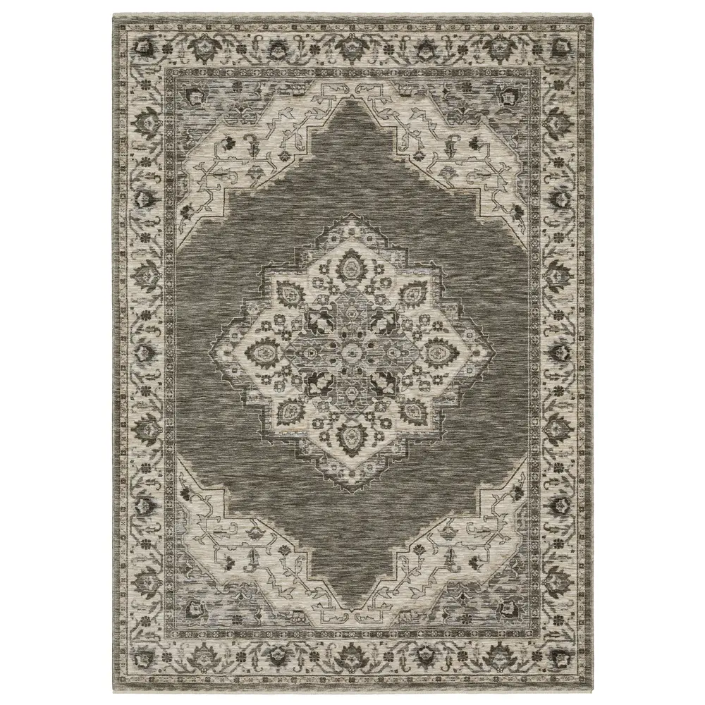 Chamberlain CH05A Grey/ Beige Indoor Area Rug - 7'10