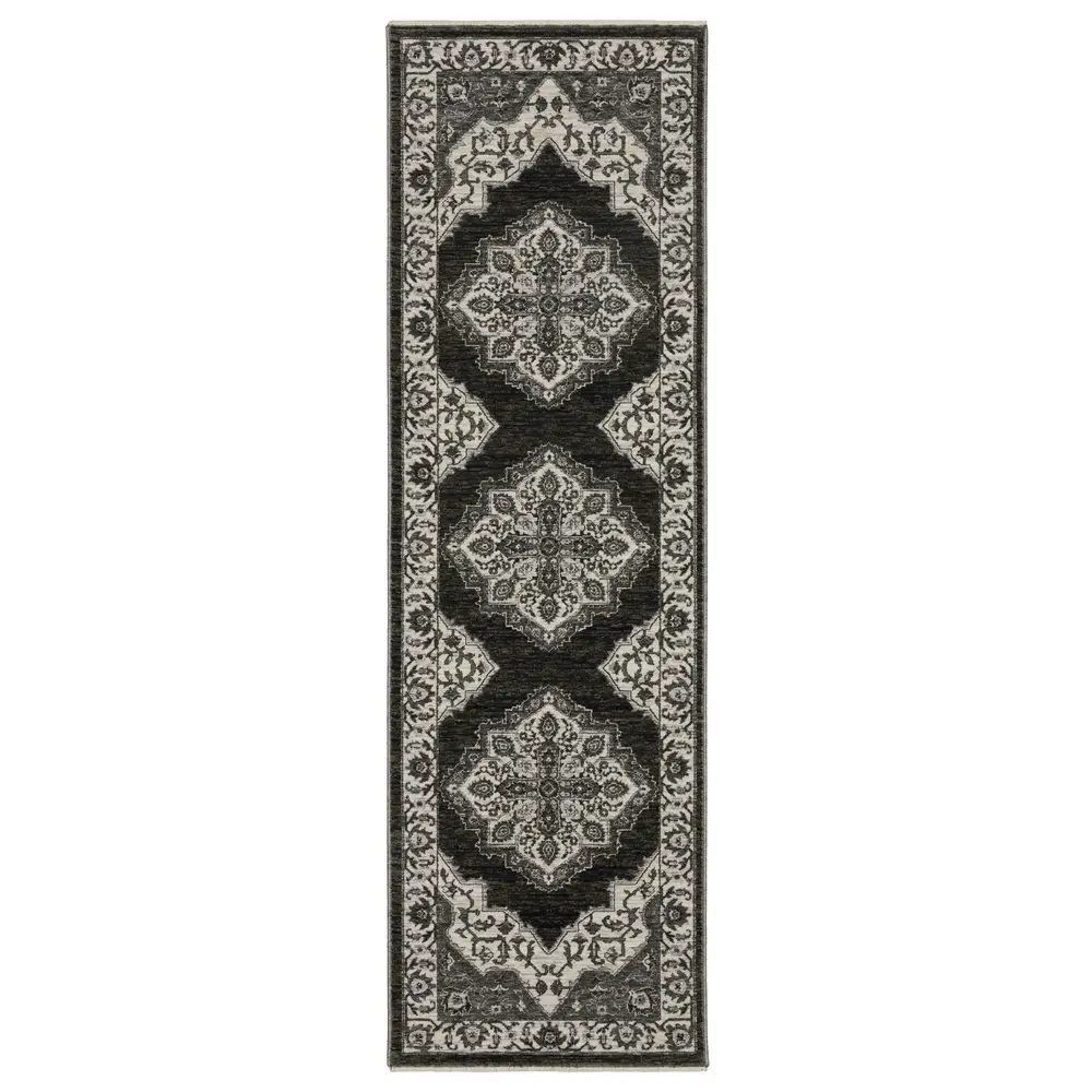 Chamberlain CH05C Charcoal/ Ivory Indoor Area Rug - 2'3