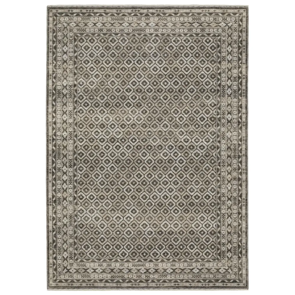 Chamberlain CH03B Grey/ Beige Indoor Area Rug - 9'10