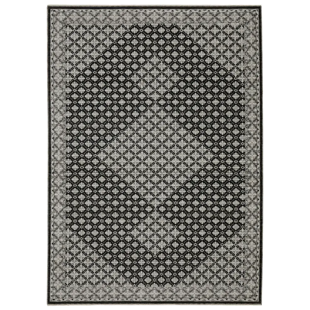 Chamberlain CH04A Black/ Grey Indoor Area Rug - 5'3