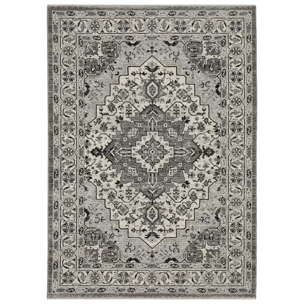 Chamberlain CH10L Grey/ Ivory Indoor Area Rug - 6'7
