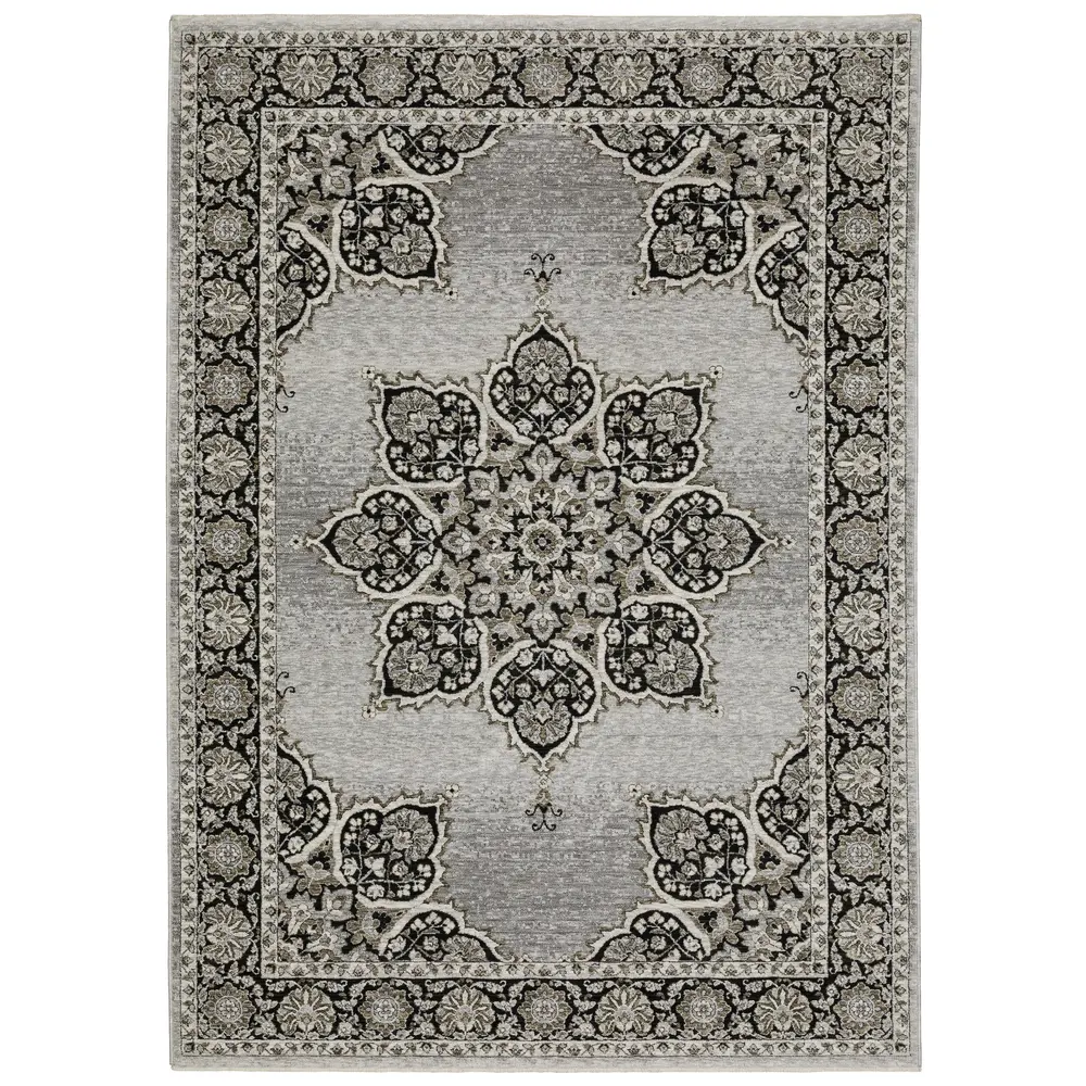 Chamberlain CH11L Grey/ Black Indoor Area Rug - 7'10